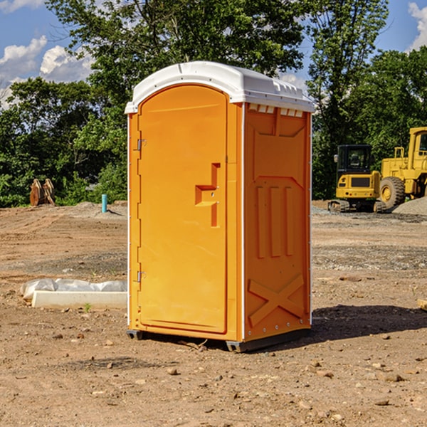 how often are the portable restrooms cleaned and serviced during a rental period in Peever